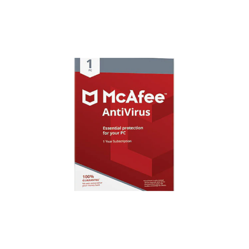 McAfee AntiVirus PC 1 Dispositivo 1 año McAfee Clave GLOBAL